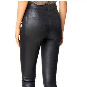 Habitual Salena High Rise Black Lambskin Pants NWT